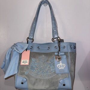 Juicy Couture classic Scottie dogs tote 
Dove Grey